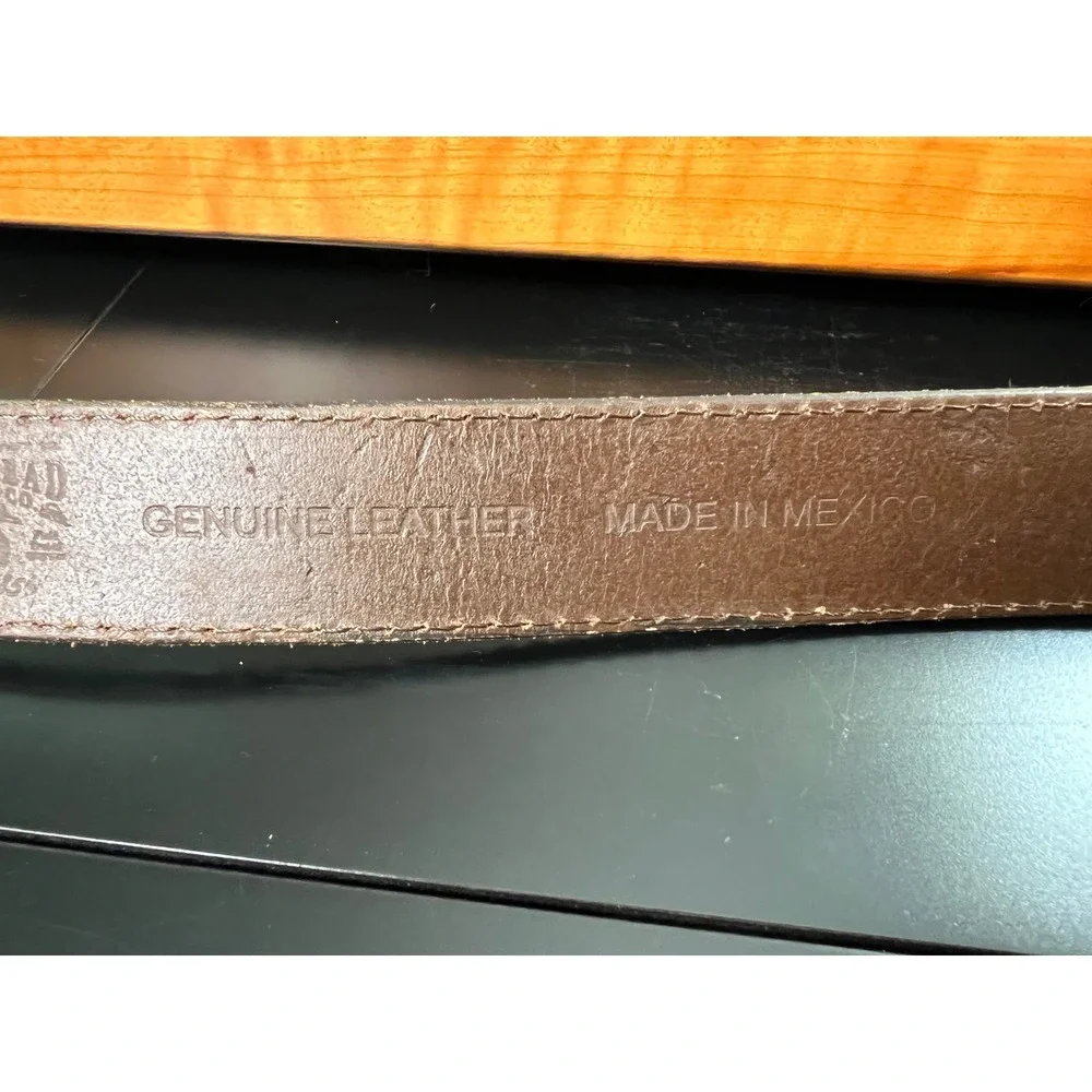 RedHead‎ Mens Brown Genuine Leather Belt Size 42 Silver Buckle Made in Mexico